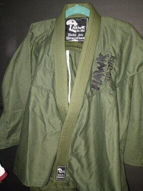 NWOT Hawk Jujitsu Green Martial Arts Brazilian Kids Size K4 Top/Kimono No